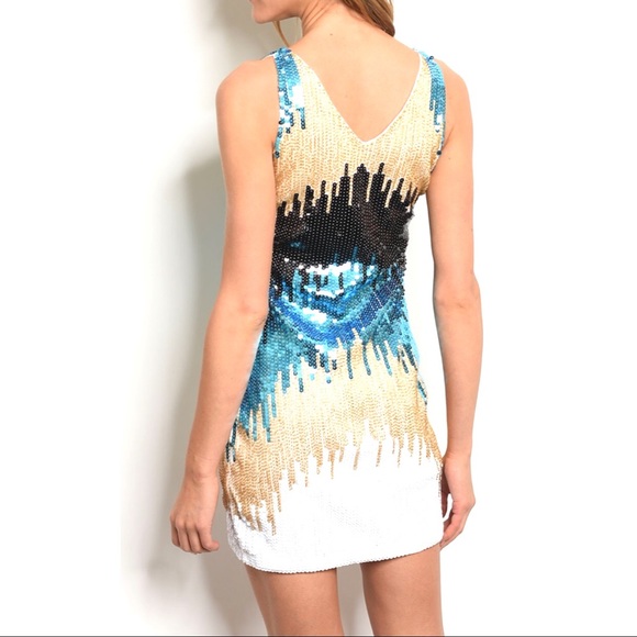 ✨2019✨”THE INFLUENCER”✨SEQUIN STRETCHY SHIFT DRESS - Picture 4 of 7